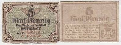 2 Banknoten Notgeld Herrnstadt in Schlesien 1920