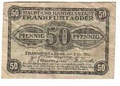 50 Pfennig Banknote Notgeld Stadt Frankfurt an der Oder
