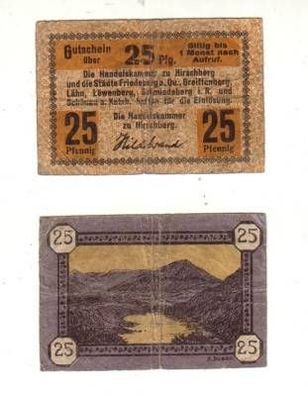 25 Pfennig Banknote Notgeld Handelskammer Hirschberg