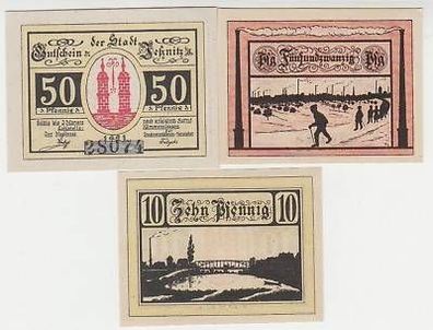 3 Banknoten Notgeld Stadt Jessnitz in Anhalt 1921