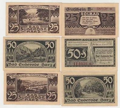 6 Banknoten Notgeld Gemeinde Bad Suderode 1921