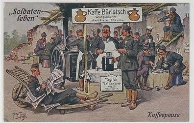 43751 Arthur Thiele Künstler Ak Kaffeepause 1916