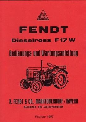 Bedienungsanleitung Fendt Dieselross, Trecker, Traktor, Oldtimer