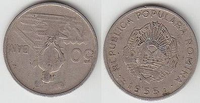 50 Bani Nickel Münze Rumänien 1955 s/ ss