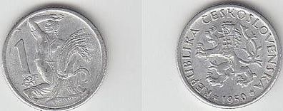 1 Krone Aluminium Münze Slovakei 1950 ss