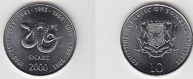 10 Shillings Münze Somalia Tierkreiszeichen Schlange