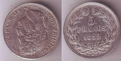5 Franc Silber Münze Frankreich 1832 Q
