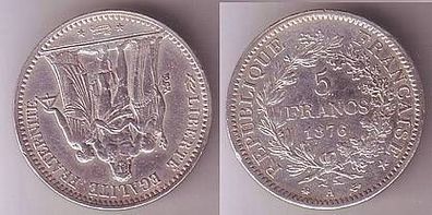 5 Franc Silber Münze Frankreich 1876 A