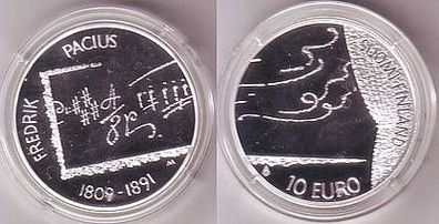 10 Euro Silber Münze Finnland FredrikPacius 2009 PP