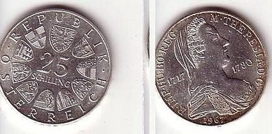 25 Schilling Silbermünze Österreich Maria Theresia 1967