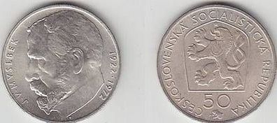 50 Kronen Silber Münze Tschechoslowakei 1972