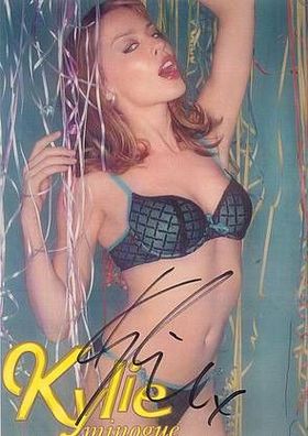 SEXY Original Autogramm KYLIE Minogue auf Großfoto