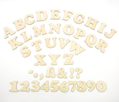 Buchstaben & Zahlen aus Holz 50mm zum kreativen Gestalten freie Auswahl (Gr. Medium)