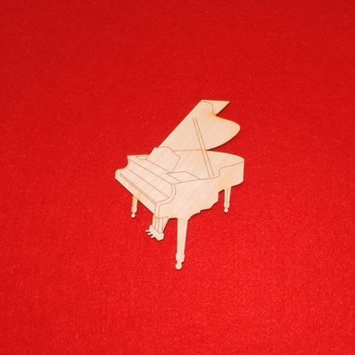 Piano Flügel aus Holz 10cm Musikinstrument Geschenk Geldgeschenk Musiker (Gr. Klein)