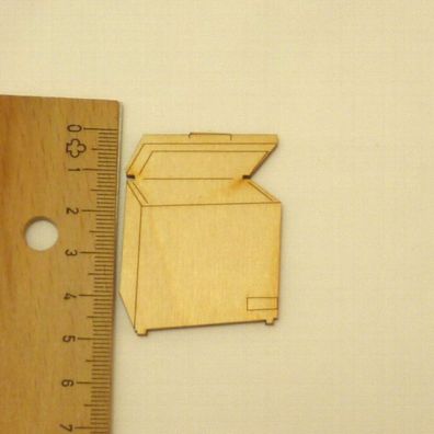 Gefriertruhe aus Holz 5 cm Gefrierschrank als Holzteil Scrapbooking DIY Aufleger