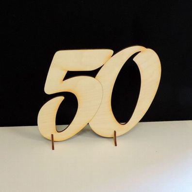 Goldene Hochzeit 50 Jahre Geschenk 15cm, Holz, Geburtstags Jubiläum Aufsteller