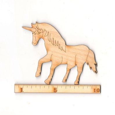 Einhorn aus Holz 10cm Basteln mit Kindern Kreatives gestalten Pferd mit Horn
