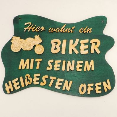 Geschenk, Türschild aus Holz für einen Biker/ Motorradfahrer, verschenken B-Day