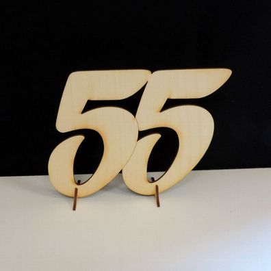 55 Jahre Platinhochzeit Geburtstag Geschenk 15cm aus Holz Jubiläum Aufsteller