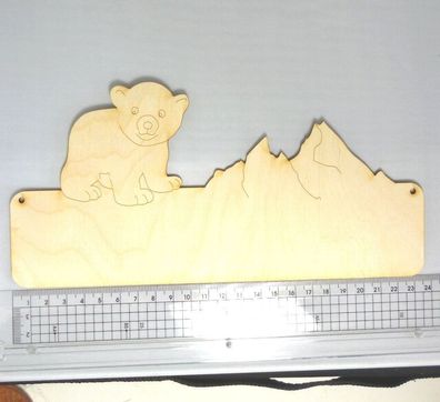 Türschild Eisbär 23,5 cm Familienschild aus Holz Arktis Nordpol Holztürschild