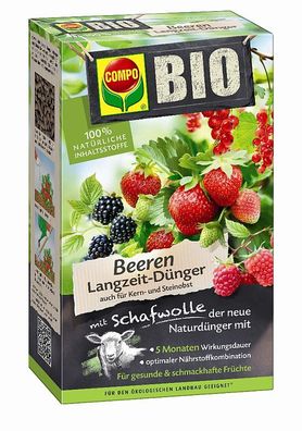 COMPO BIO Beeren Langzeit-Dünger mit Schafwolle, 750 g