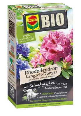 COMPO BIO Rhododendron und Hortensien Langzeit-Dünger mit Schafwolle, 2 kg