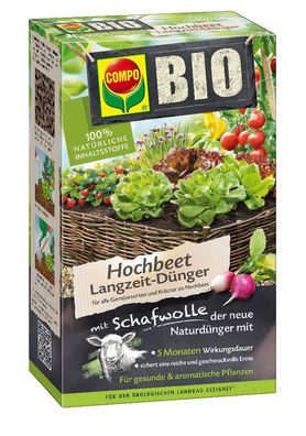 COMPO BIO Hochbeet Langzeit-Dünger mit Schafwolle, 750 g