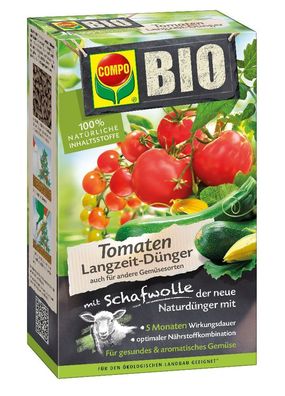 COMPO BIO Tomaten Langzeit-Dünger mit Schafswolle, 750 g