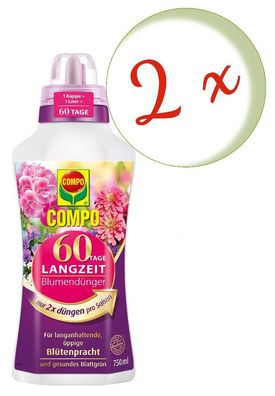 2 x COMPO 60 Tage Langzeit Blumendünger, 750 ml