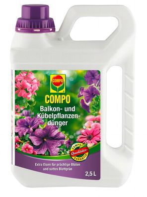 COMPO Balkon- und Kübelpflanzendünger, 2,5 Liter