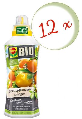 12 x COMPO BIO Zitruspflanzendünger, 500 ml