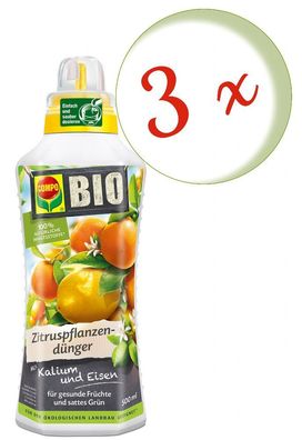 3 x COMPO BIO Zitruspflanzendünger, 500 ml