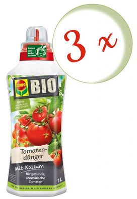 3 x COMPO BIO Tomatendünger, 1 Liter