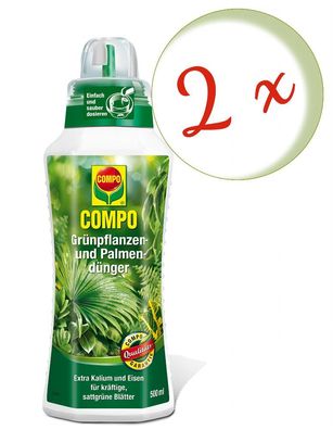 2 x COMPO Grünpflanzen- und Palmendünger, 500 ml