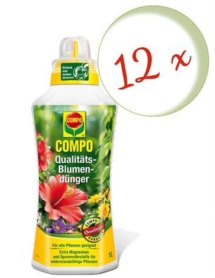 12 x COMPO Qualitäts-Blumendünger, 1 Liter