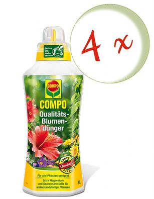 4 x COMPO Qualitäts-Blumendünger, 1 Liter