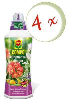 4 x COMPO Blühpflanzendünger, 1 Liter