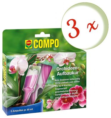 3 x COMPO Orchideen-Aufbaukur, 5 x 30 ml