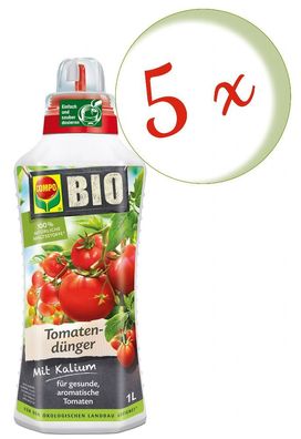 5 x COMPO BIO Tomatendünger, 1 Liter