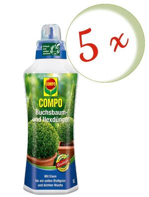 5 x COMPO Buchsbaum- und Ilexdünger, 1 Liter