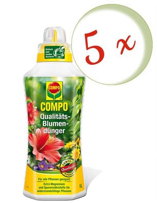 5 x COMPO Qualitäts-Blumendünger, 1 Liter
