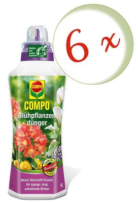 6 x COMPO Blühpflanzendünger, 1 Liter