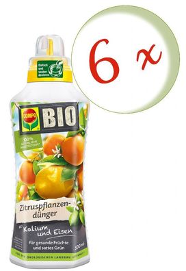 6 x COMPO BIO Zitruspflanzendünger, 500 ml
