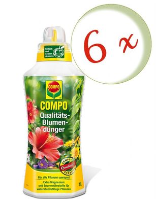 6 x COMPO Qualitäts-Blumendünger, 1 Liter