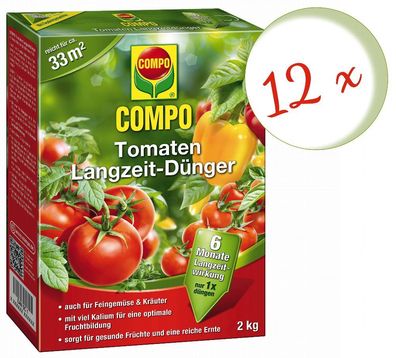 12 x COMPO Tomaten Langzeit-Dünger, 2 kg