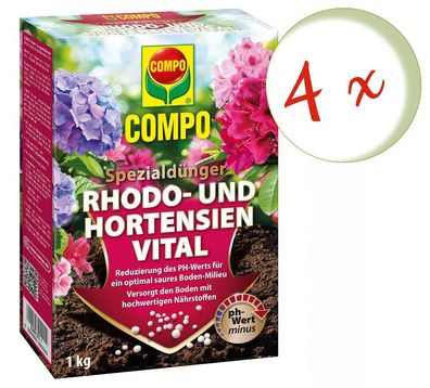 4 x COMPO Rhodo- und Hortensien Vital, 1 kg