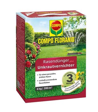COMPO Floranid® Rasendünger plus Unkrautvernichter, 6 kg