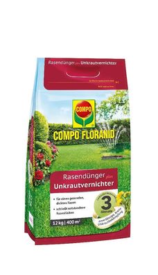 COMPO Floranid® Rasendünger plus Unkrautvernichter, 12 kg