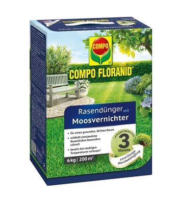 COMPO Floranid® Rasendünger mit Moosvernichter, 6 kg