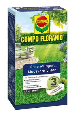 COMPO Floranid® Rasendünger mit Moosvernichter, 1,5 kg